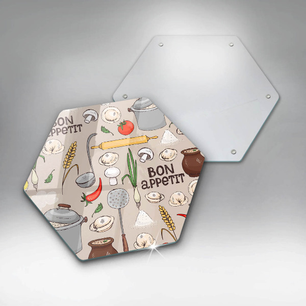 Kuchynská doska veľká zo skla Kuchyňa ilustrácie