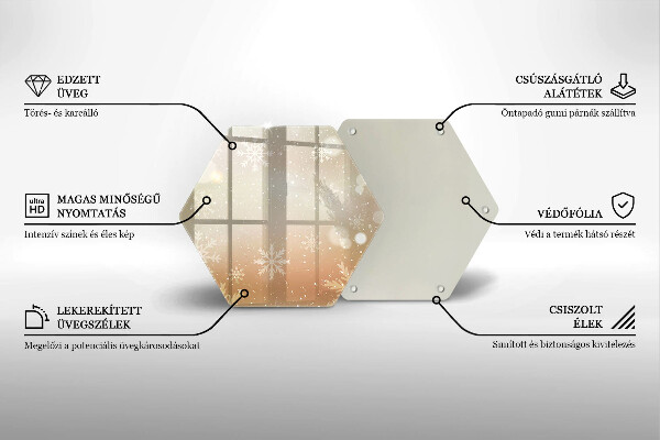 Kuchynská doska veľká zo skla Snehové vločky