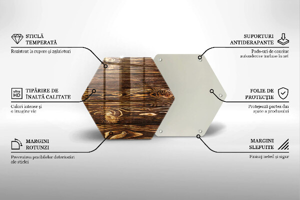 Kuchynská doska veľká zo skla Textúra dreva