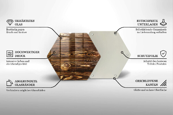 Kuchynská doska veľká zo skla Textúra dreva