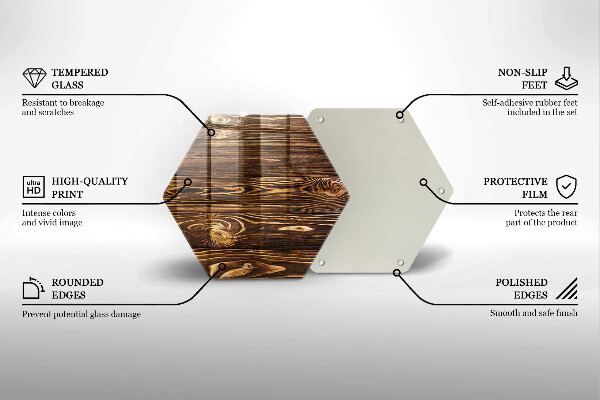 Kuchynská doska veľká zo skla Textúra dreva