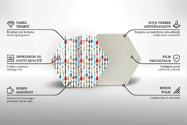 Kuchynská doska veľká zo skla Ilustrácia lyžice