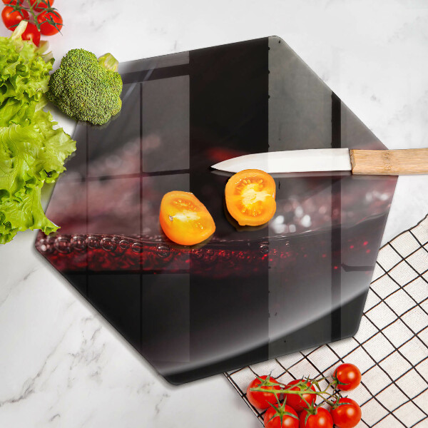 Kuchynská doska veľká zo skla Červené víno v pohári