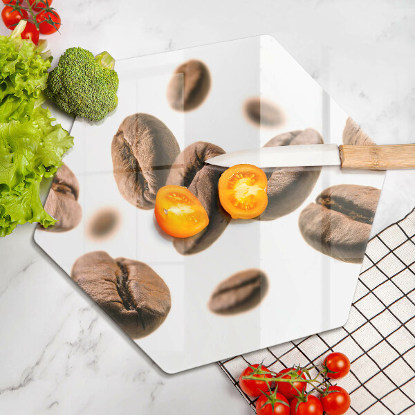 Kuchynská doska veľká zo skla Kávové zrná