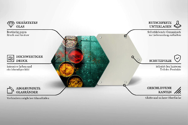 Kuchynská doska veľká zo skla Orientálne korenie