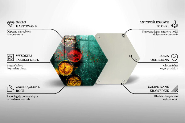 Kuchynská doska veľká zo skla Orientálne korenie