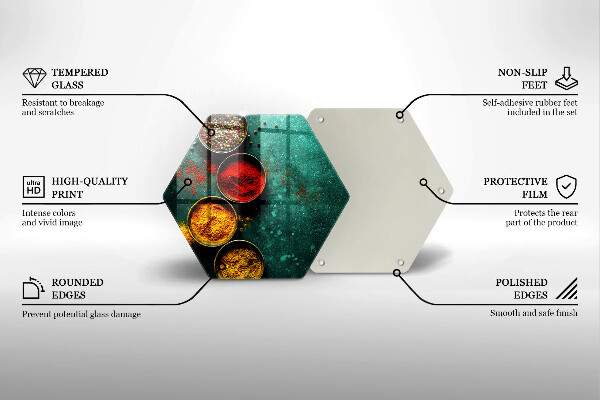 Kuchynská doska veľká zo skla Orientálne korenie