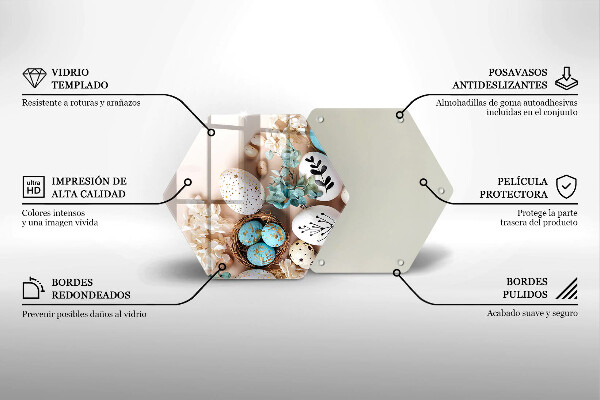 Kuchynská doska veľká zo skla Veľkonočné ozdoby