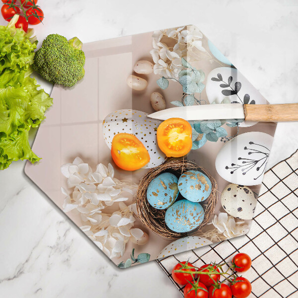 Kuchynská doska veľká zo skla Veľkonočné ozdoby