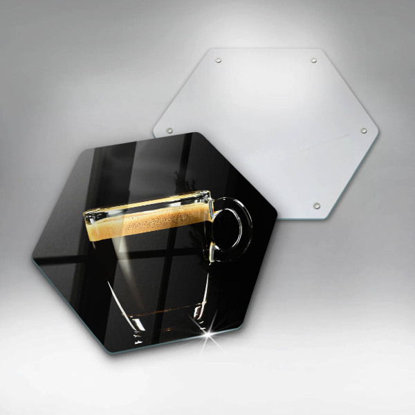 Kuchynská doska veľká zo skla Pohárik čiernej kávy