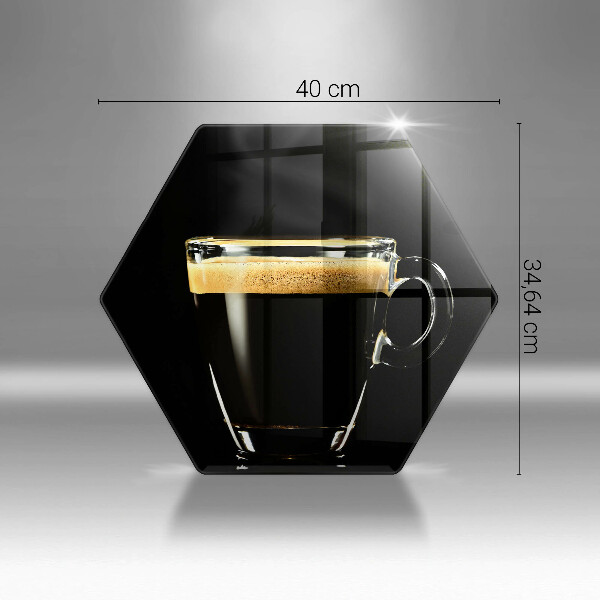 Kuchynská doska veľká zo skla Pohárik čiernej kávy