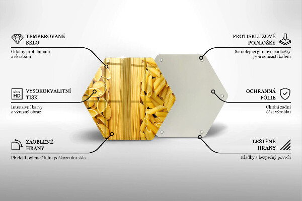 Kuchynská doska veľká zo skla Cestoviny