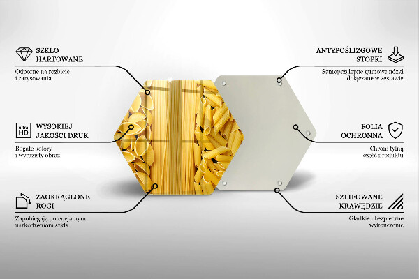 Kuchynská doska veľká zo skla Cestoviny
