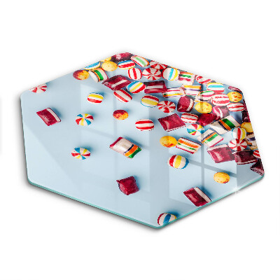 Kuchynská doska veľká zo skla Farebné cukríky