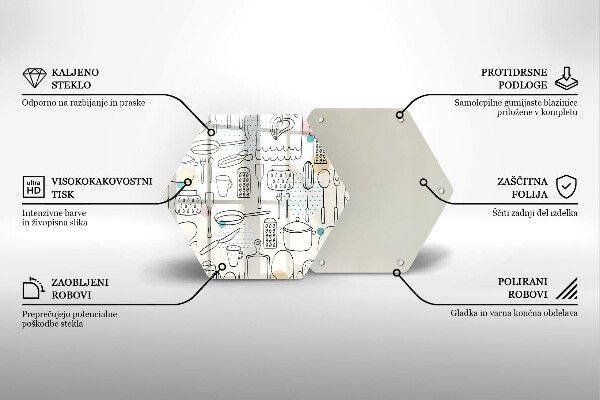 Kuchynská doska veľká zo skla Kuchynské doplnky