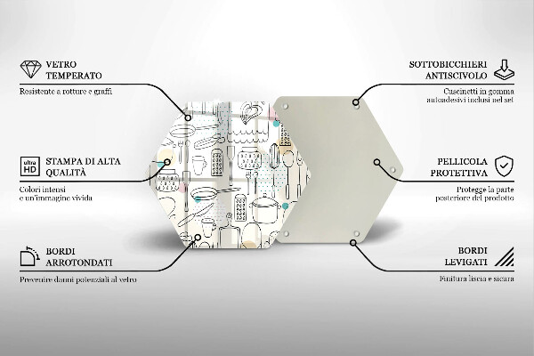 Kuchynská doska veľká zo skla Kuchynské doplnky