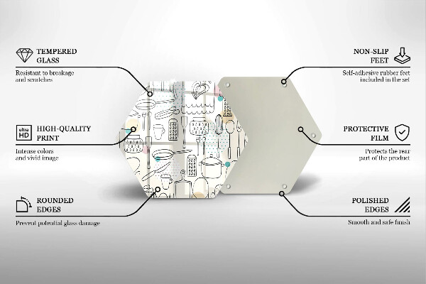 Kuchynská doska veľká zo skla Kuchynské doplnky