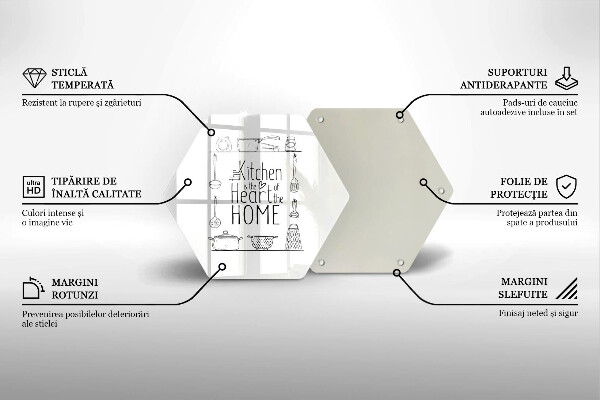 Kuchynská doska veľká zo skla Nápis veta