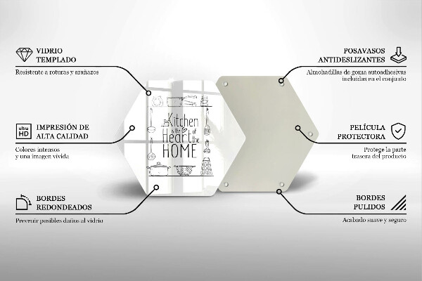 Kuchynská doska veľká zo skla Nápis veta