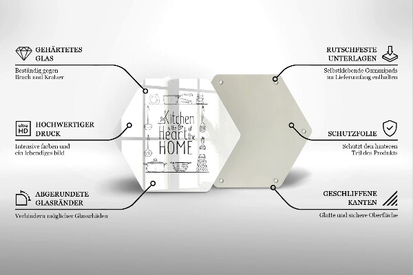 Kuchynská doska veľká zo skla Nápis veta