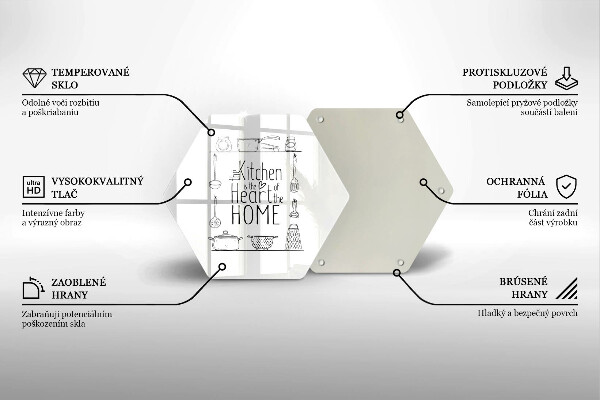 Kuchynská doska veľká zo skla Nápis veta