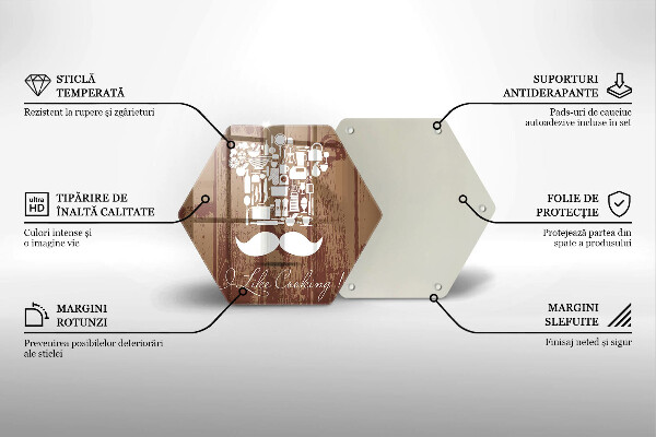Kuchynská doska veľká zo skla I like cooking