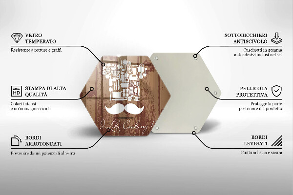 Kuchynská doska veľká zo skla I like cooking