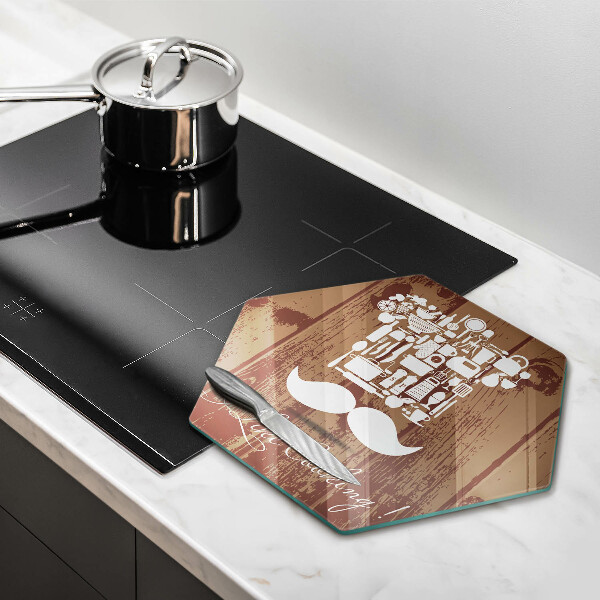 Kuchynská doska veľká zo skla I like cooking