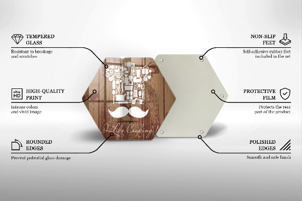 Kuchynská doska veľká zo skla I like cooking