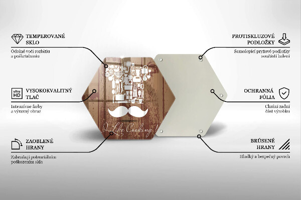 Kuchynská doska veľká zo skla I like cooking