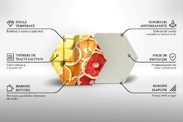 Kuchynská doska veľká zo skla Farebné ovocie