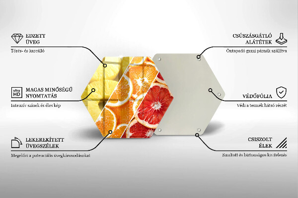 Kuchynská doska veľká zo skla Farebné ovocie