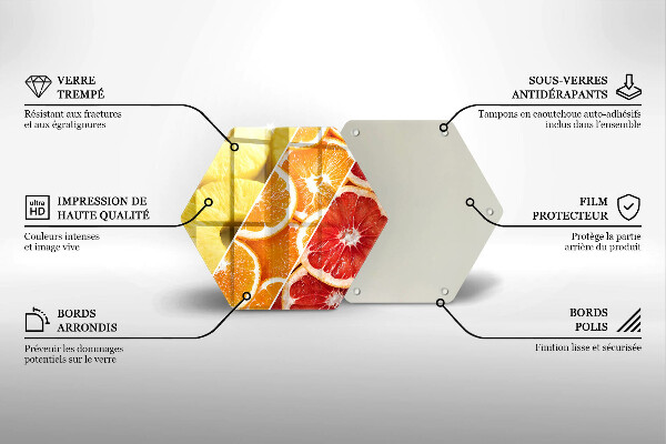 Kuchynská doska veľká zo skla Farebné ovocie