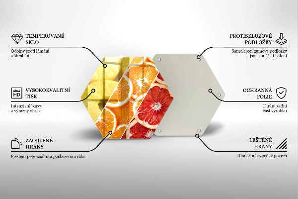 Kuchynská doska veľká zo skla Farebné ovocie