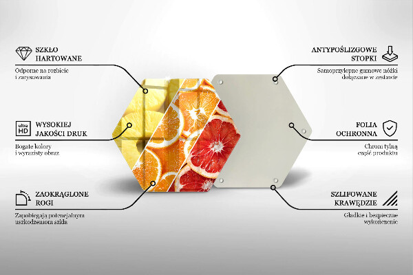 Kuchynská doska veľká zo skla Farebné ovocie