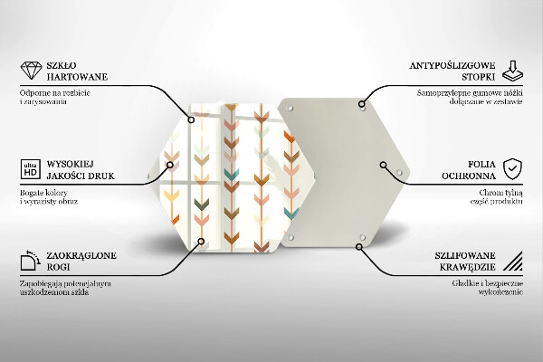 Kuchynská doska veľká zo skla Geometrické prvky