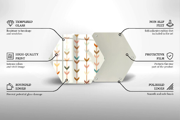 Kuchynská doska veľká zo skla Geometrické prvky