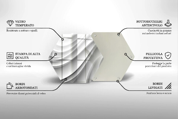 Kuchynská doska veľká zo skla Geometrické čiary