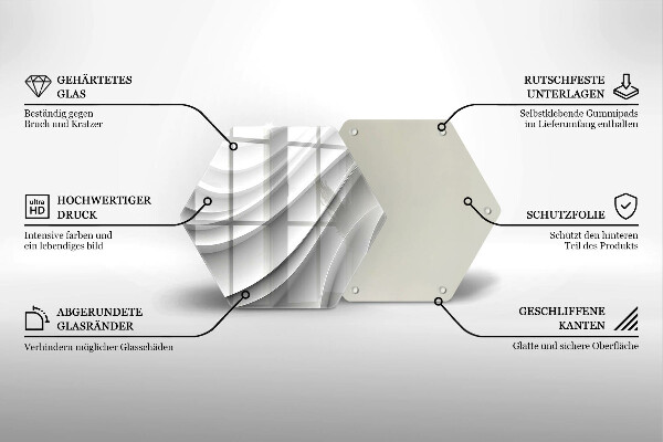 Kuchynská doska veľká zo skla Geometrické čiary