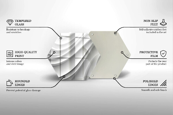 Kuchynská doska veľká zo skla Geometrické čiary