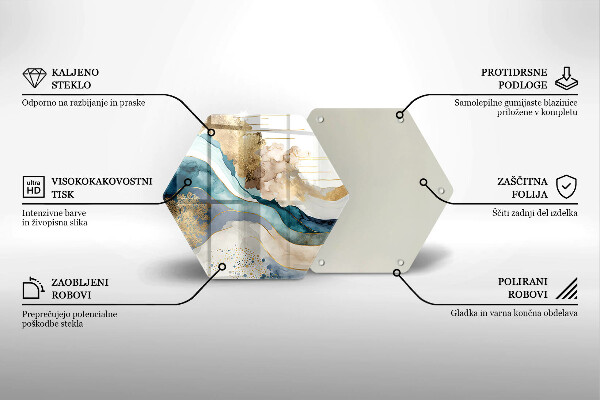 Kuchynská doska veľká zo skla Farebný mramor