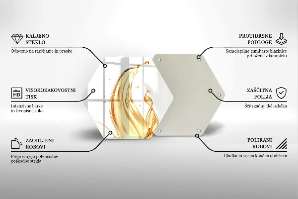 Kuchynská doska veľká zo skla olivový olej