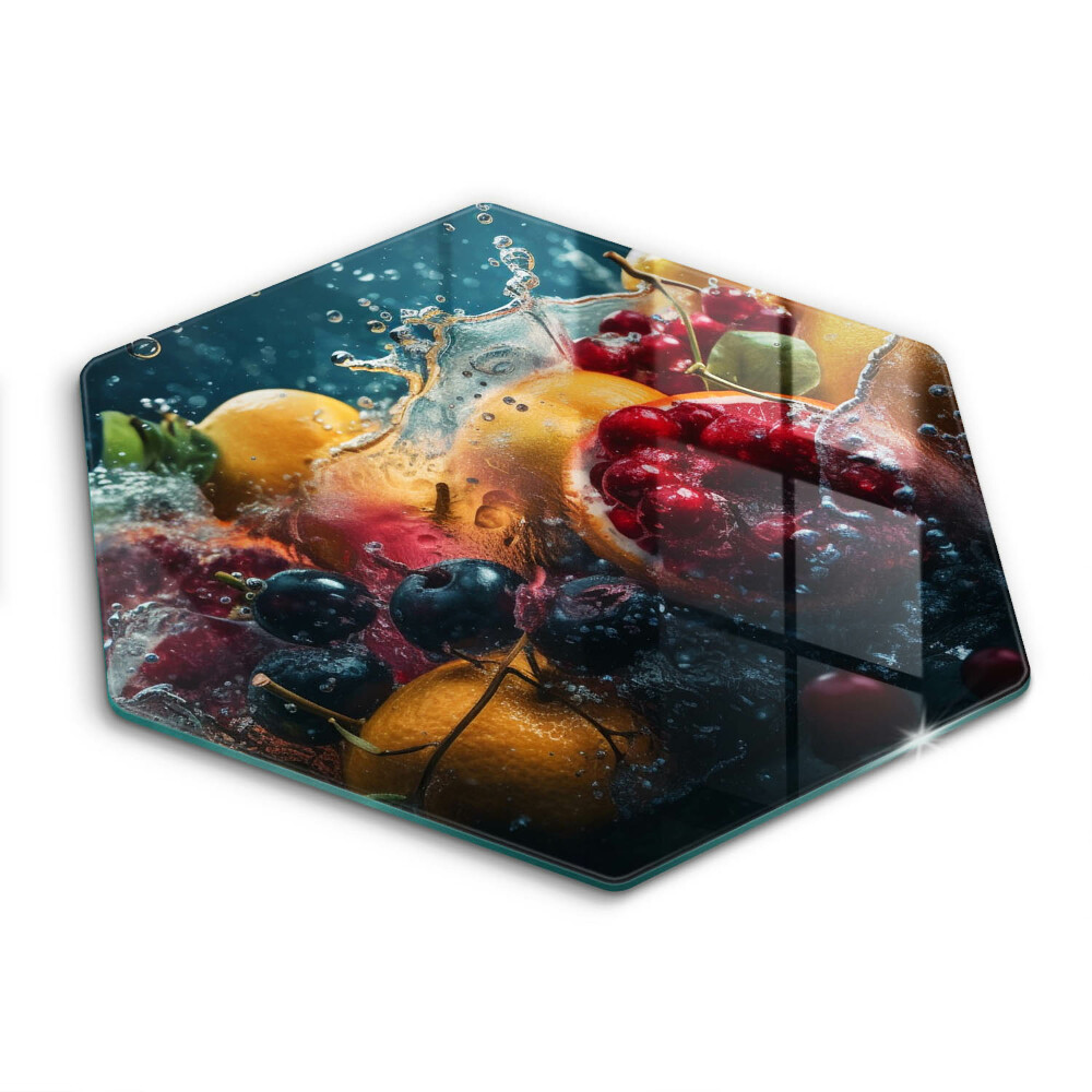 Kuchynská doska veľká zo skla Ovocie vo vode