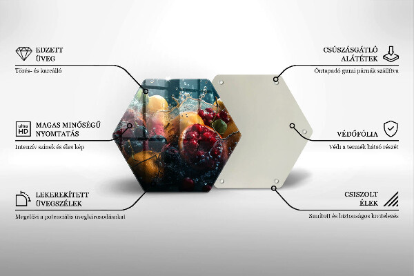 Kuchynská doska veľká zo skla Ovocie vo vode