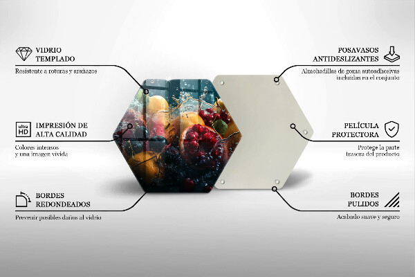 Kuchynská doska veľká zo skla Ovocie vo vode