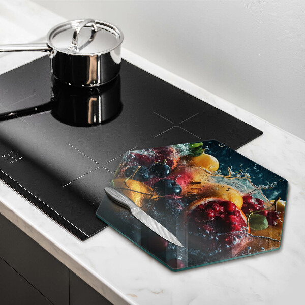 Kuchynská doska veľká zo skla Ovocie vo vode