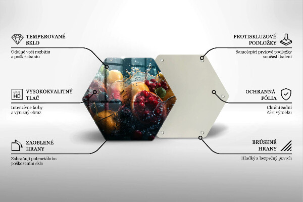 Kuchynská doska veľká zo skla Ovocie vo vode