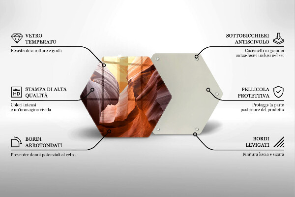 Kuchynská doska veľká zo skla Grand Canyon