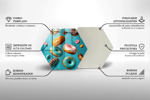 Kuchynská doska veľká zo skla Farebné šišky