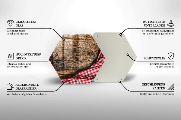 Kuchynská doska veľká zo skla Drevený stôl